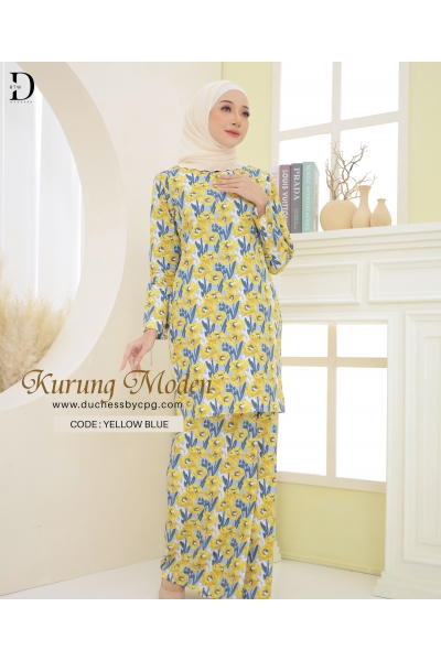 KURUNG MODEN - YELLOW BLUE